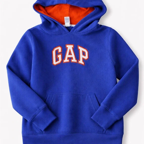 Gap Kids XS (4–5) Fleece Hoodie Royal Blue w/ Orange Hood - Picture 1 of 10